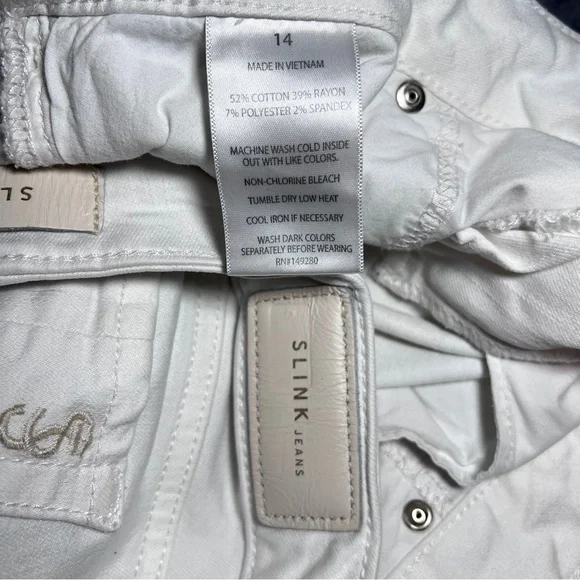 Slink Jeans Plus “Curvy” Mid-Rise Ankle Skinny Jeans Size 14 <white> - Picture 8 of 10